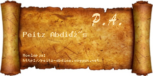 Peitz Abdiás névjegykártya
